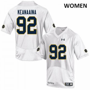 Women Aidan Keanaaina White UND #92 Game Stitch Jersey