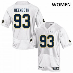 Women Zane Heemsoth White Irish #93 Game Embroidery Jerseys