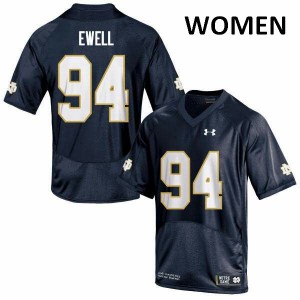Women's Darnell Ewell Navy Irish #94 Game Embroidery Jersey