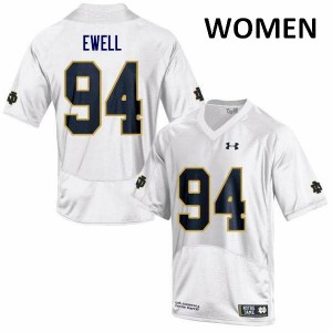 Women's Darnell Ewell White Irish #94 Game Embroidery Jerseys