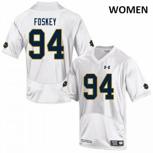 Women Isaiah Foskey White UND #94 Game Stitched Jerseys