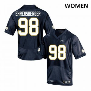Women's Alexander Ehrensberger Navy University of Notre Dame #98 Game Stitched Jersey