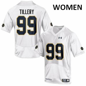Womens Jerry Tillery White Notre Dame Fighting Irish #99 Game Embroidery Jersey