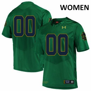 Womens Custom Green Notre Dame Fighting Irish #00 Authentic Official Jersey