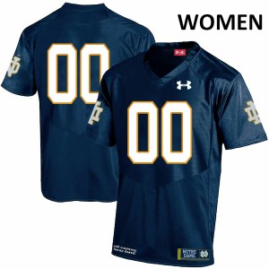 Women Custom Navy Notre Dame #00 Authentic High School Jerseys