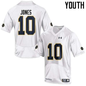 Youth Alize Jones White University of Notre Dame #10 Game Embroidery Jerseys