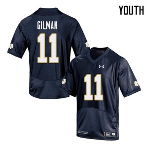 Youth Alohi Gilman Navy University of Notre Dame #11 Game Official Jersey