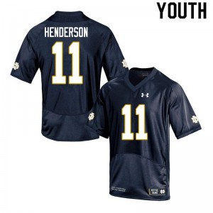 Youth Ramon Henderson Navy University of Notre Dame #11 Game High School Jerseys
