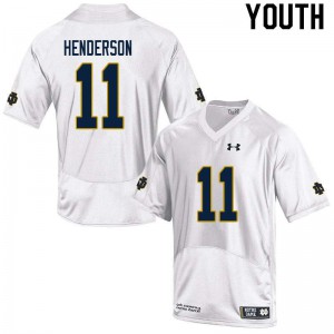 Youth Ramon Henderson White University of Notre Dame #11 Game Alumni Jerseys