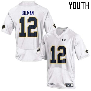 Youth Alohi Gilman White Fighting Irish #12 Game Official Jersey