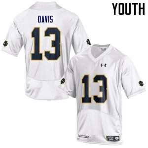 Youth Avery Davis White Irish #13 Game NCAA Jerseys