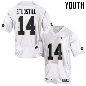 Youth Devin Studstill White UND #14 Game Official Jersey