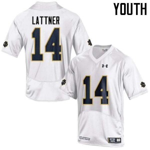 Youth Johnny Lattner White Notre Dame #14 Game High School Jerseys