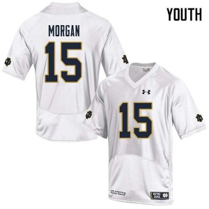 Youth D.J. Morgan White Notre Dame Fighting Irish #15 Game Embroidery Jersey