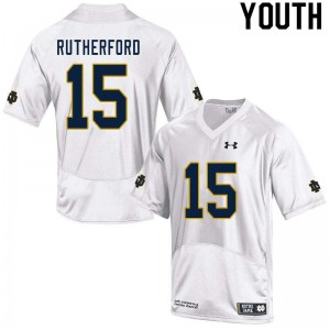 Youth Isaiah Rutherford White University of Notre Dame #15 Game Stitched Jerseys
