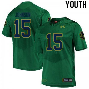 Youth Jordan Johnson Green Fighting Irish #15 Game Stitched Jerseys