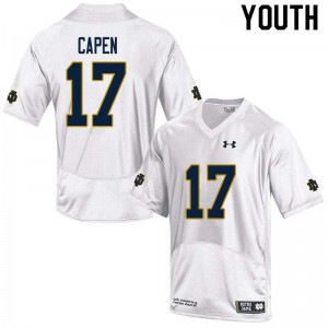 Youth Cole Capen White Notre Dame Fighting Irish #17 Game Official Jerseys