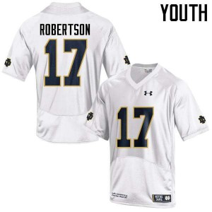 Youth Isaiah Robertson White UND #17 Game High School Jersey
