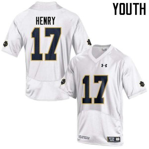 Youth Nolan Henry White University of Notre Dame #17 Game Stitch Jersey