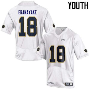 Youth Cameron Ekanayake White Notre Dame #18 Game College Jerseys