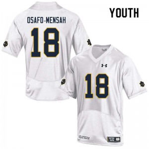 Youth Nana Osafo-Mensah White University of Notre Dame #18 Game Embroidery Jerseys