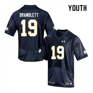 Youth Jay Bramblett Navy Notre Dame #19 Game High School Jerseys