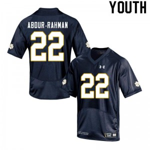 Youth Kendall Abdur-Rahman Navy Notre Dame #22 Game College Jersey