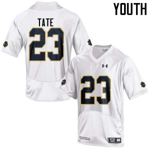 Youth Golden Tate White UND #23 Game University Jersey