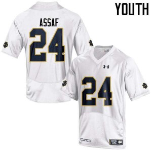Youth Mick Assaf White Notre Dame Fighting Irish #24 Game NCAA Jerseys