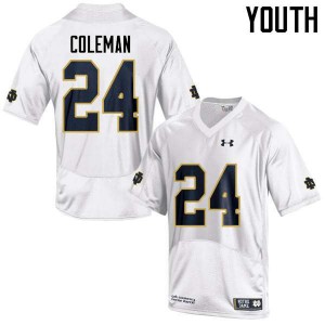 Youth Nick Coleman White Notre Dame #24 Game College Jerseys