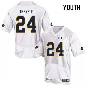 Youth Tommy Tremble White Notre Dame #24 Game University Jerseys