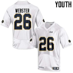 Youth Austin Webster White Fighting Irish #26 Game Player Jersey
