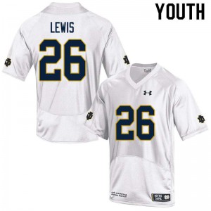 Youth Clarence Lewis White UND #26 Game NCAA Jerseys