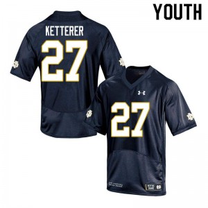 Youth Chase Ketterer Navy Notre Dame #27 Game Stitched Jersey