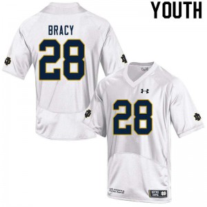 Youth TaRiq Bracy White UND #28 Game University Jersey