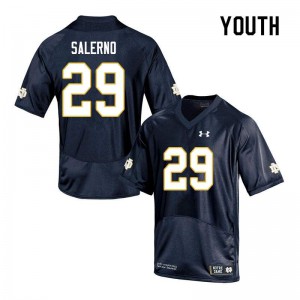 Youth Matt Salerno Navy Notre Dame #29 Game Official Jersey