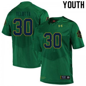 Youth Chris Velotta Green Notre Dame Fighting Irish #30 Game Stitched Jersey