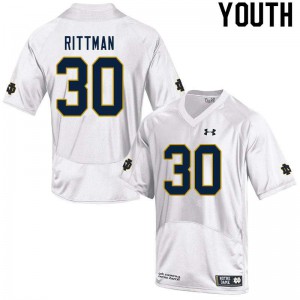 Youth Jake Rittman White UND #30 Game University Jerseys