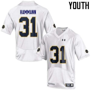 Youth Grant Hammann White UND #31 Game High School Jersey