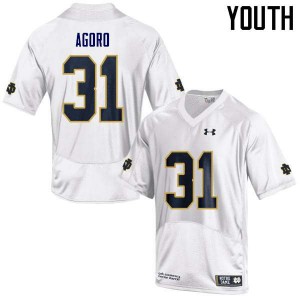 Youth Temitope Agoro White UND #31 Game Player Jerseys