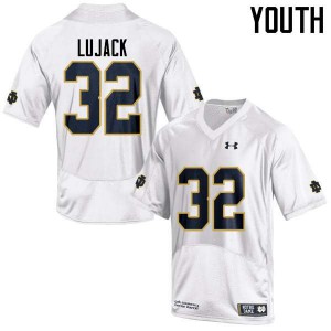 Youth Johnny Lujack White UND #32 Game Embroidery Jersey