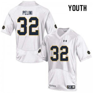 Youth Patrick Pelini White University of Notre Dame #32 Game Official Jersey