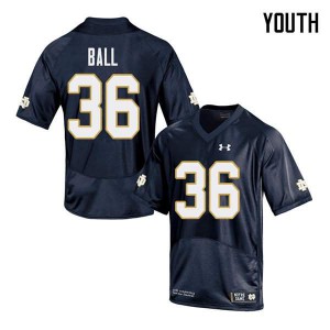 Youth Brian Ball Navy Notre Dame #36 Game Stitch Jersey