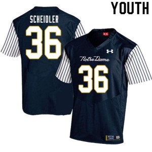 Youth Eddie Scheidler Navy Blue University of Notre Dame #36 Alternate Game College Jerseys
