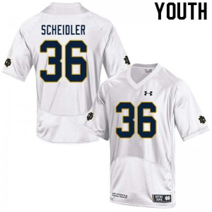 Youth Eddie Scheidler White Notre Dame #36 Game Football Jerseys