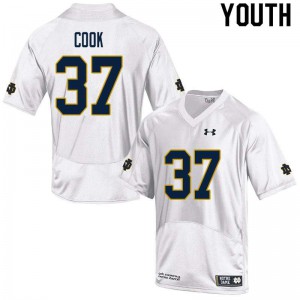 Youth Henry Cook White UND #37 Game University Jersey