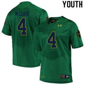Youth Nick McCloud Green University of Notre Dame #4 Game Alumni Jerseys