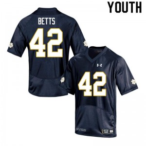 Youth Stephen Betts Navy Notre Dame #42 Game High School Jersey