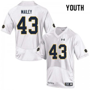 Youth Greg Mailey White Notre Dame Fighting Irish #43 Game Player Jerseys