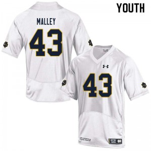 Youth Greg Malley White Notre Dame #43 Game Stitch Jerseys